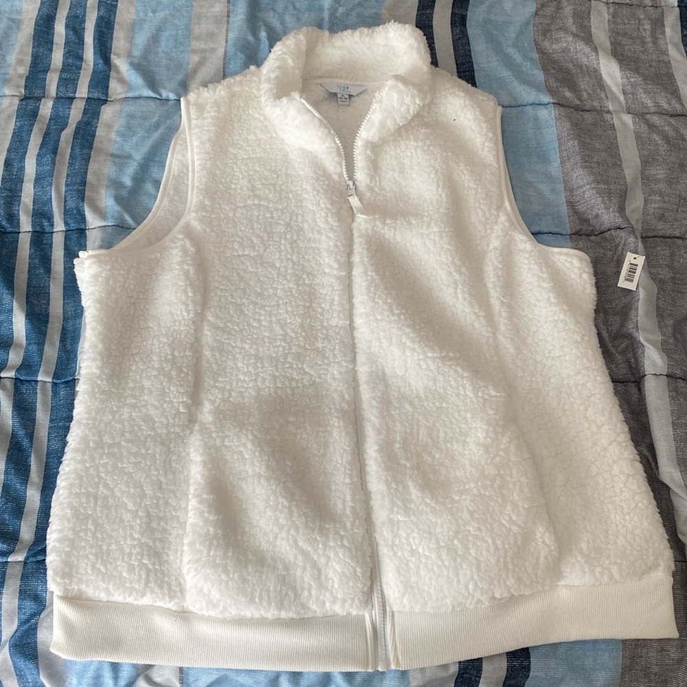 Brand New, Time and Tru Sweater Vest, White cotton vest, XL